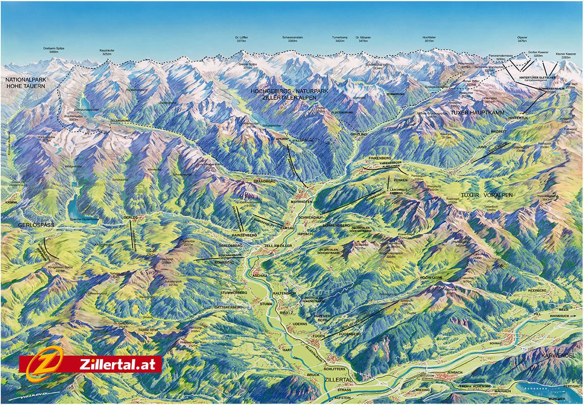 Hiking map Zillertal